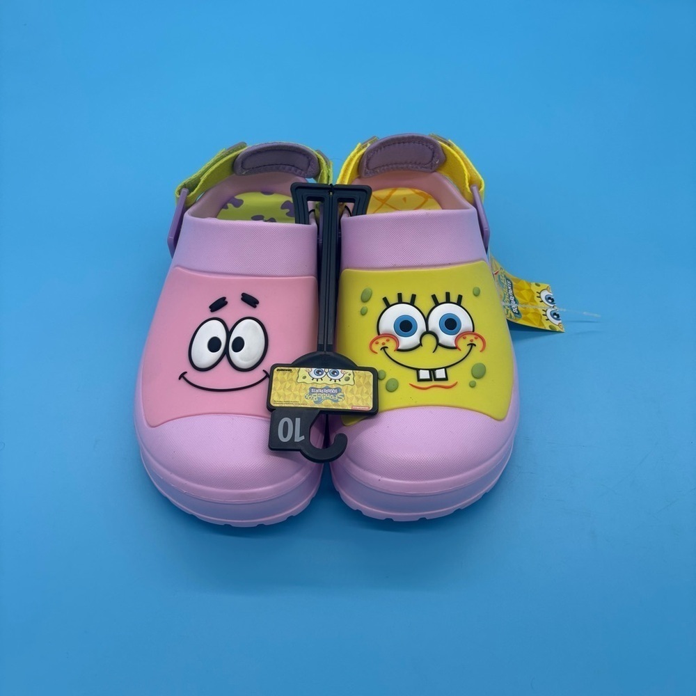 Sponge Bob SquarePants & Patrick Star Clogs Sandals Ground Up Women’s Sz 10